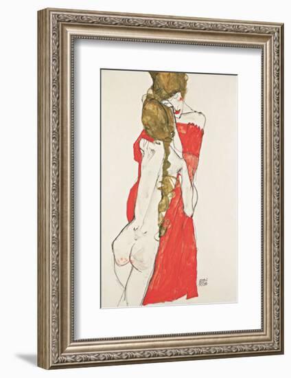 Mother and Daughter-Egon Schiele-Framed Art Print