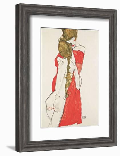 Mother and Daughter-Egon Schiele-Framed Art Print