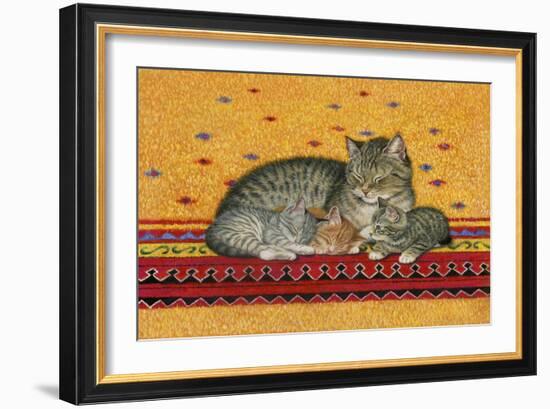 Mother and Kittens-Janet Pidoux-Framed Giclee Print