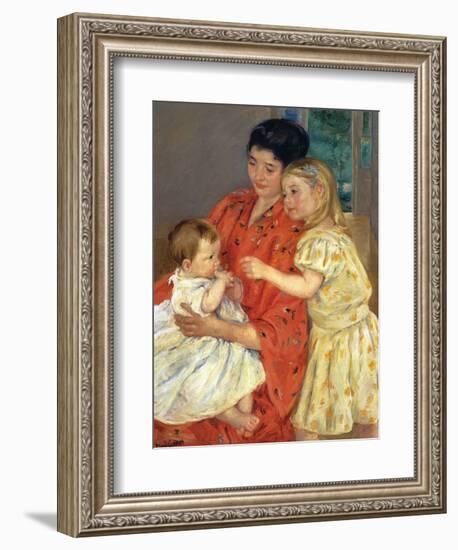 Mother and Sarah with the Baby, 1901-Mary Cassatt-Framed Giclee Print