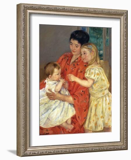 Mother and Sarah with the Baby, 1901-Mary Cassatt-Framed Giclee Print