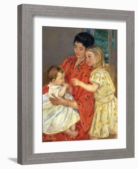 Mother and Sarah with the Baby, 1901-Mary Cassatt-Framed Giclee Print