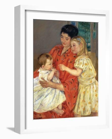 Mother and Sarah with the Baby, 1901-Mary Cassatt-Framed Giclee Print