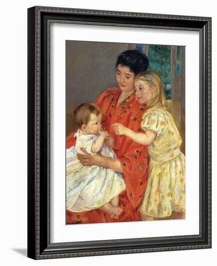 Mother and Sarah with the Baby, 1901-Mary Cassatt-Framed Giclee Print