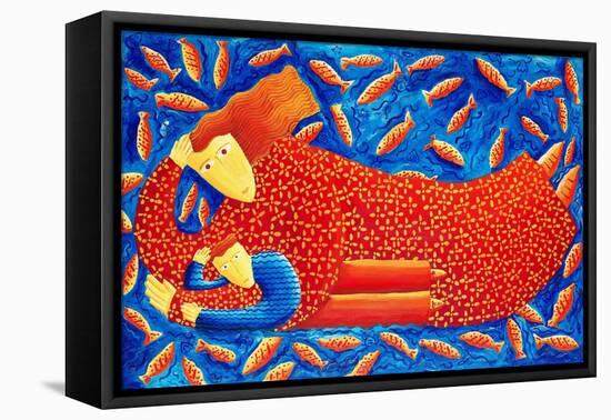 Mother and Son, 2003-Julie Nicholls-Framed Premier Image Canvas