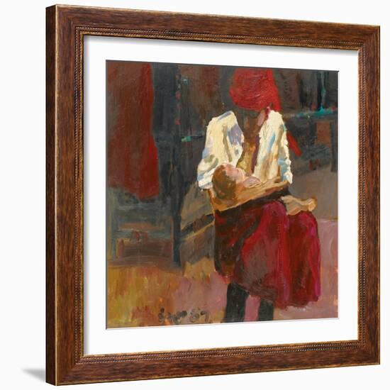 Mother and Son-Zhang Yong Xu-Framed Giclee Print