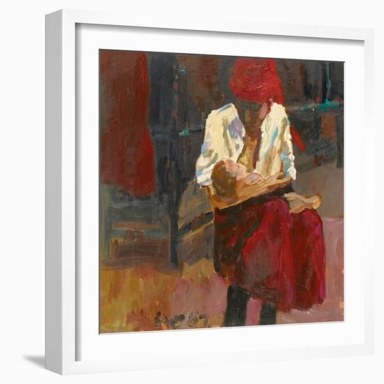 Mother and Son-Zhang Yong Xu-Framed Giclee Print
