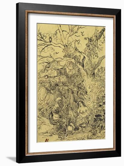 Mother and Time (La Mere Et Le Temps), C.1857-61-Rodolphe Bresdin-Framed Giclee Print