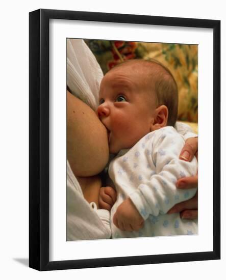 Mother Breast-feeding Her 3 Month Old Baby Boy-David Parker-Framed Photographic Print