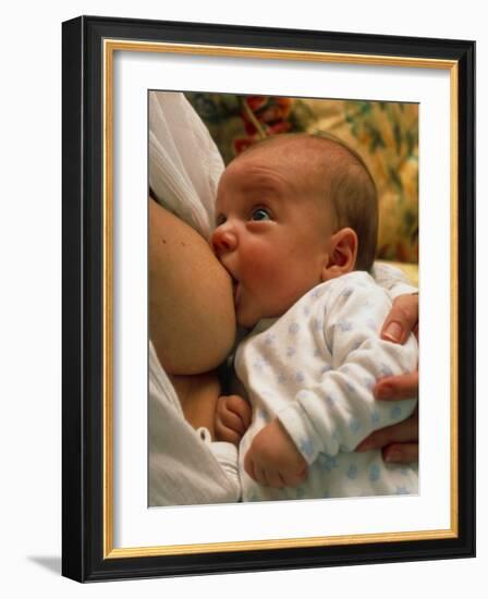 Mother Breast-feeding Her 3 Month Old Baby Boy-David Parker-Framed Photographic Print