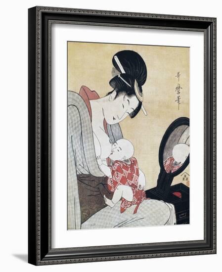 Mother Breastfeeding Her Son-null-Framed Giclee Print