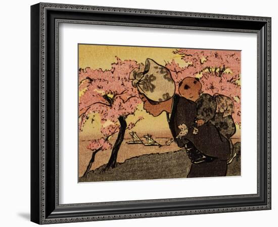 Mother Carrying Baby, An April Evening, 1910-Helen Hyde-Framed Art Print