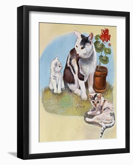 Mother Cat and Kittens-Judy Mastrangelo-Framed Giclee Print