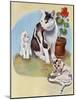 Mother Cat and Kittens-Judy Mastrangelo-Mounted Giclee Print