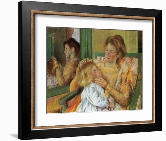 Mother Combing Her Child's Hair-Mary Cassatt-Framed Giclee Print