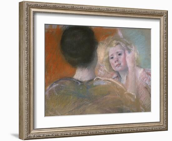 Mother Combing Sara's Hair, C. 1901-Mary Cassatt-Framed Giclee Print