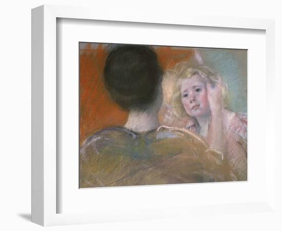 Mother Combing Sara's Hair, C. 1901-Mary Cassatt-Framed Giclee Print