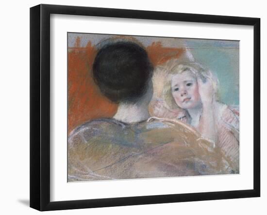 Mother Combing Sara's Hair, Circa 1901-Mary Cassatt-Framed Giclee Print