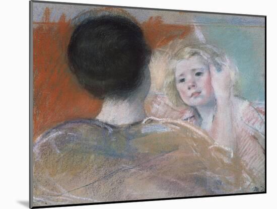 Mother Combing Sara's Hair, Circa 1901-Mary Cassatt-Mounted Giclee Print