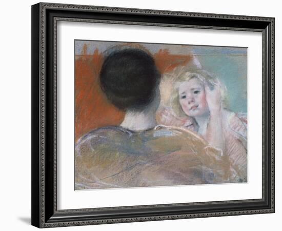 Mother Combing Sara's Hair, Circa 1901-Mary Cassatt-Framed Giclee Print