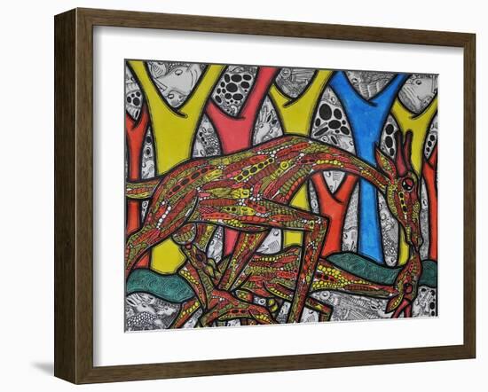 Mother Giraffe-Muktair Oladoja-Framed Giclee Print