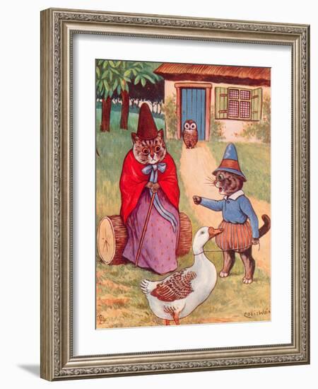 Mother Goose at Home-Louis Wain-Framed Giclee Print