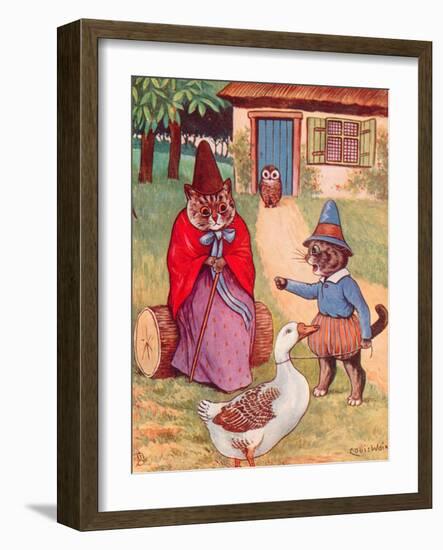 Mother Goose at Home-Louis Wain-Framed Giclee Print