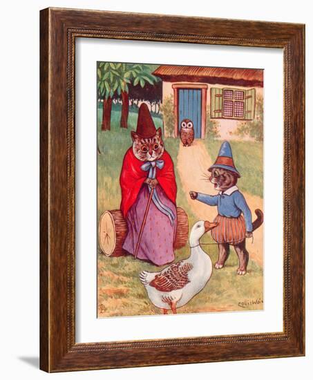 Mother Goose at Home-Louis Wain-Framed Giclee Print