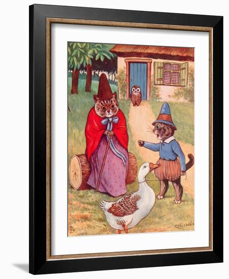 Mother Goose at Home-Louis Wain-Framed Giclee Print