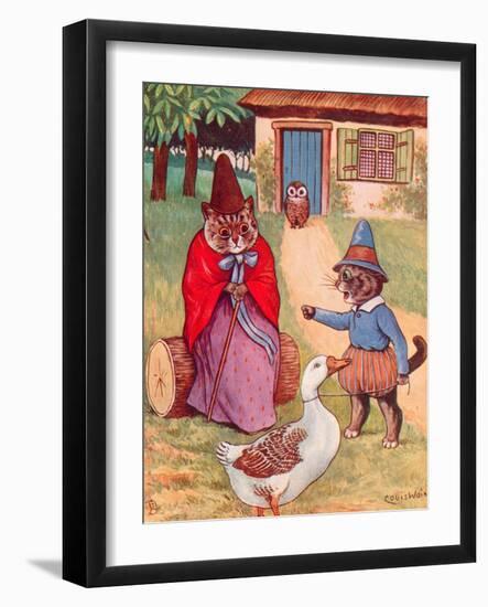 Mother Goose at Home-Louis Wain-Framed Giclee Print
