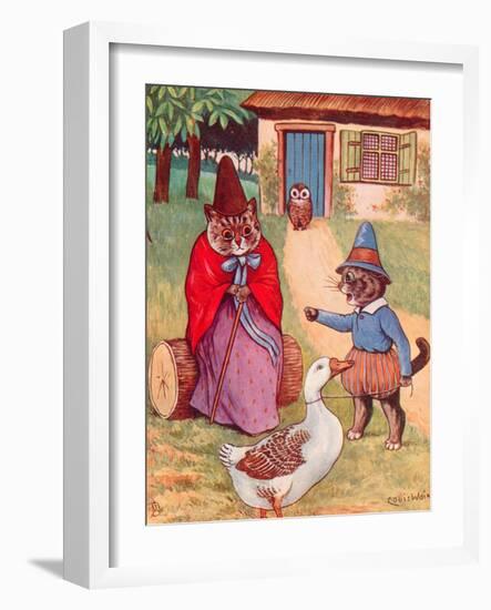 Mother Goose at Home-Louis Wain-Framed Giclee Print