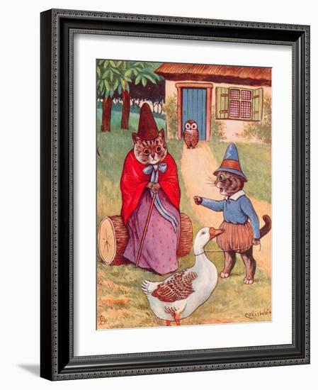 Mother Goose at Home-Louis Wain-Framed Giclee Print