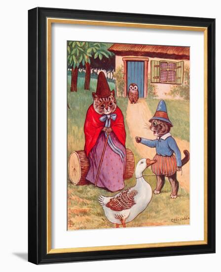 Mother Goose at Home-Louis Wain-Framed Giclee Print