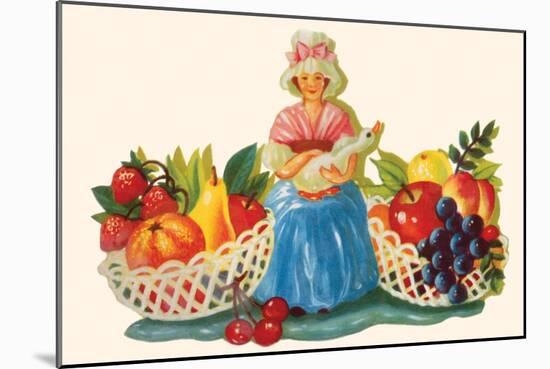 Mother Goose & Fruits-null-Mounted Art Print