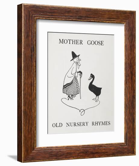 Mother Goose. Old Lady With Goose-Arthur Rackham-Framed Giclee Print