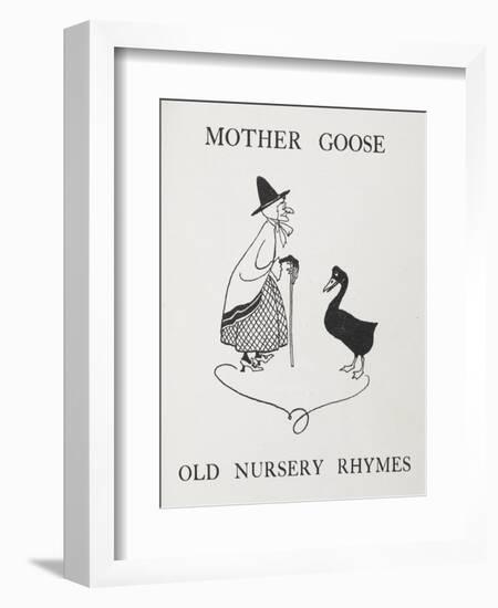 Mother Goose. Old Lady With Goose-Arthur Rackham-Framed Giclee Print