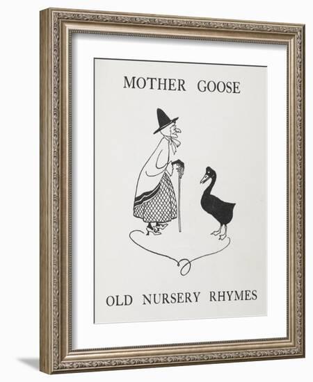 Mother Goose. Old Lady With Goose-Arthur Rackham-Framed Giclee Print