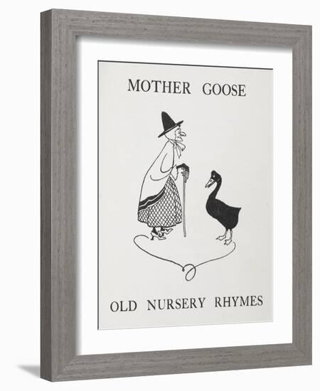 Mother Goose. Old Lady With Goose-Arthur Rackham-Framed Giclee Print