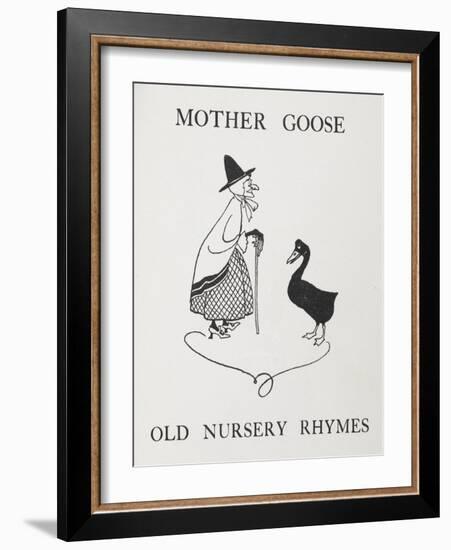 Mother Goose. Old Lady With Goose-Arthur Rackham-Framed Giclee Print
