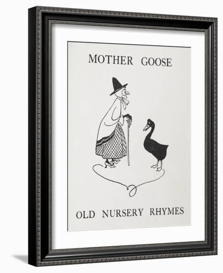 Mother Goose. Old Lady With Goose-Arthur Rackham-Framed Giclee Print