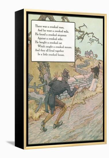 Mother Goose Rhyme, Crooked Man-null-Framed Stretched Canvas