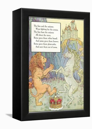 Mother Goose Rhyme, Lion and Unicorn-null-Framed Stretched Canvas