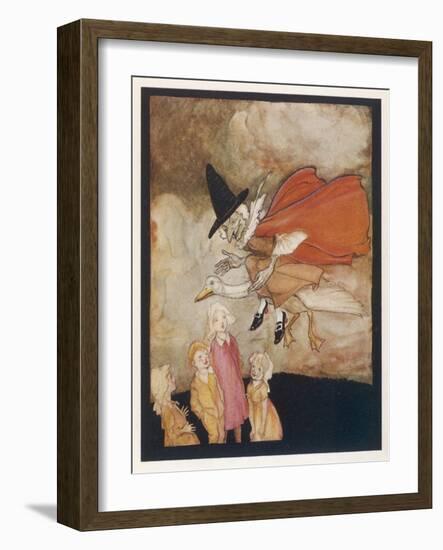 Mother Goose Rides Goose-Arthur Rackham-Framed Art Print