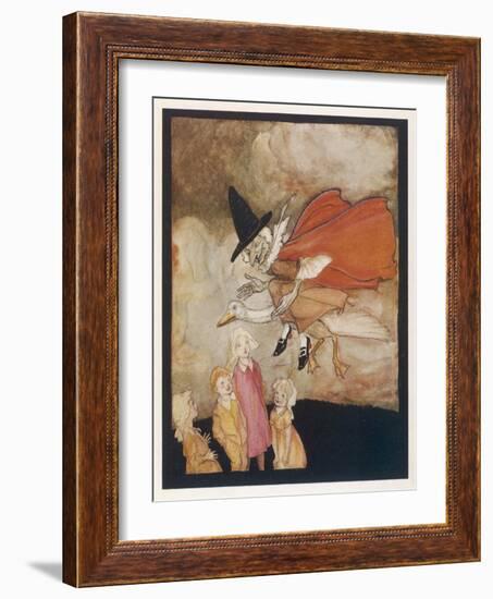 Mother Goose Rides Goose-Arthur Rackham-Framed Art Print