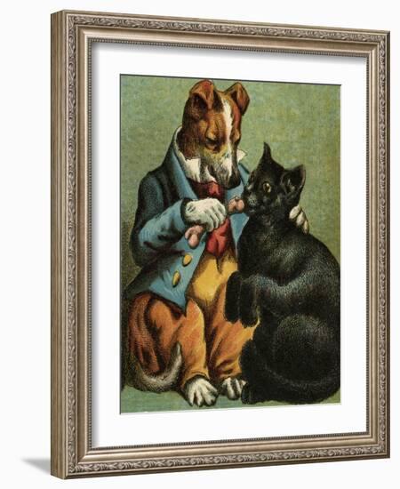 Mother Hubbard, Feed Cat-Harrison Weir-Framed Art Print