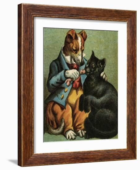 Mother Hubbard, Feed Cat-Harrison Weir-Framed Art Print