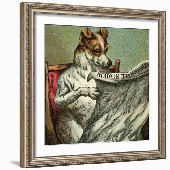 Mother Hubbard, Reading-Harrison Weir-Framed Art Print