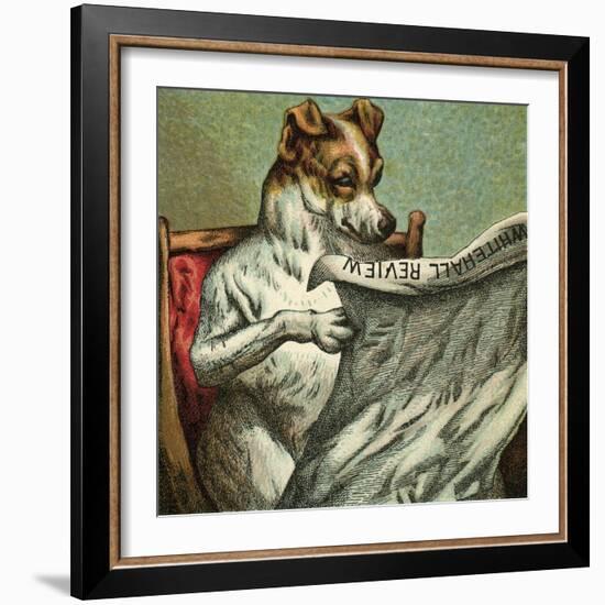 Mother Hubbard, Reading-Harrison Weir-Framed Art Print