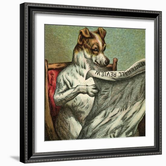 Mother Hubbard, Reading-Harrison Weir-Framed Art Print