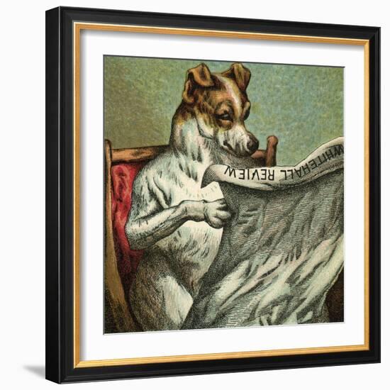 Mother Hubbard, Reading-Harrison Weir-Framed Art Print